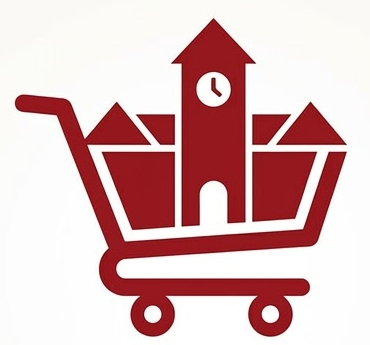 CampusCart TTU shopping cart and clock tower mark